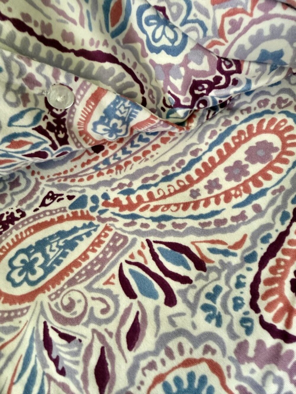 NWT Vera Bradley Paisley 2-Piece Pajama Set Button-Up Shirt Pants Large Pockets - Picture 13 of 14